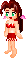 An animated gif of Aerith Gainsborough. She is wearing a swimsuit.